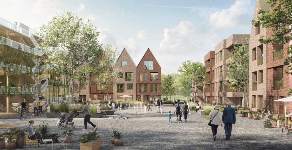 Entwurf von Schenk Fleischhaker für das Neubauquartier Wiesentalviertel von der BPD Immobilienentwicklung in Lübeck